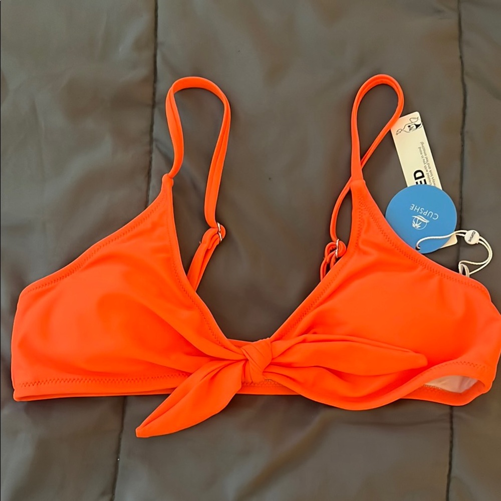 Cupshe Vibrant Orange Bikini Top